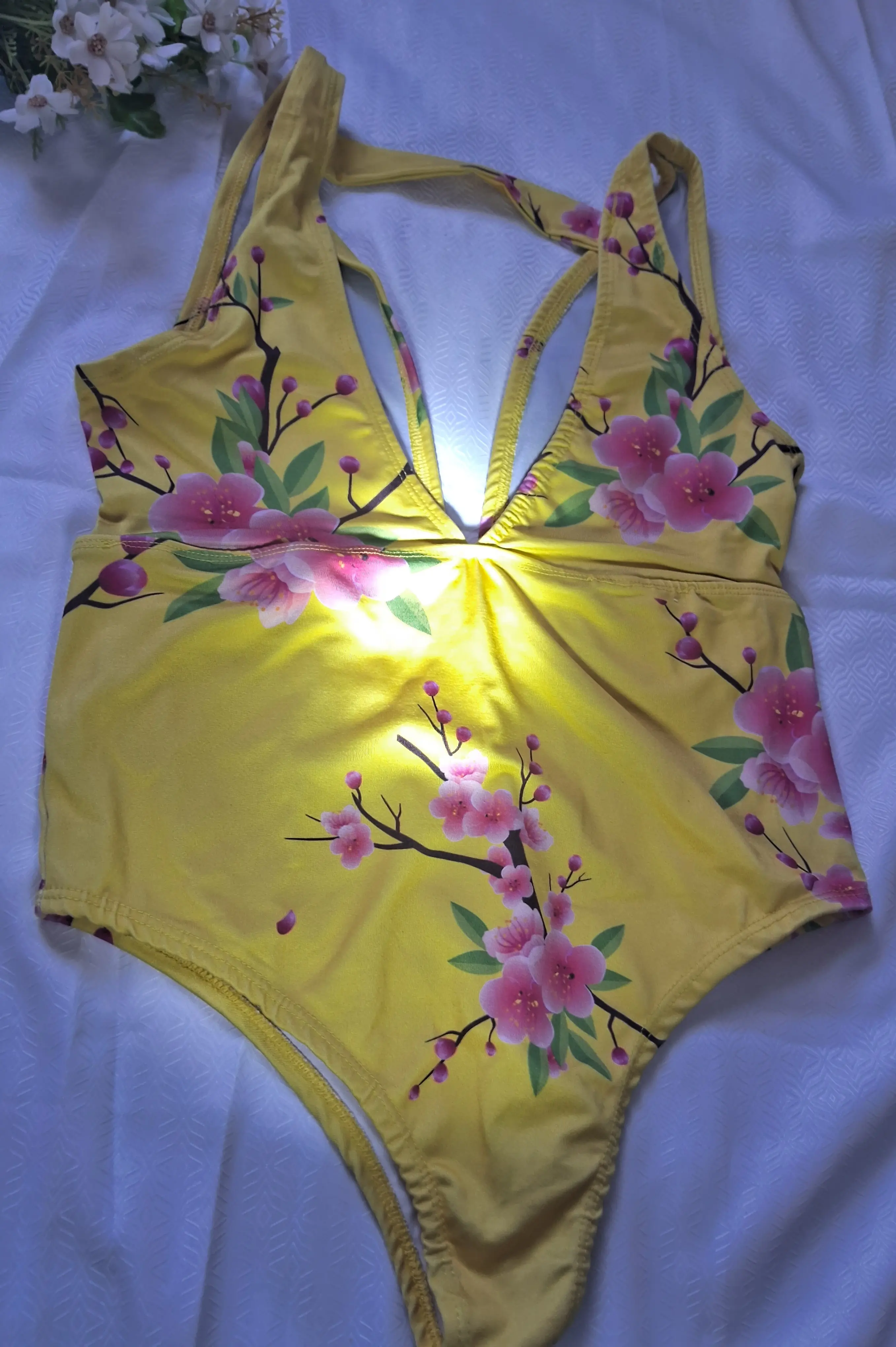 Body Orquídeas Amarelas e Rosas-costas